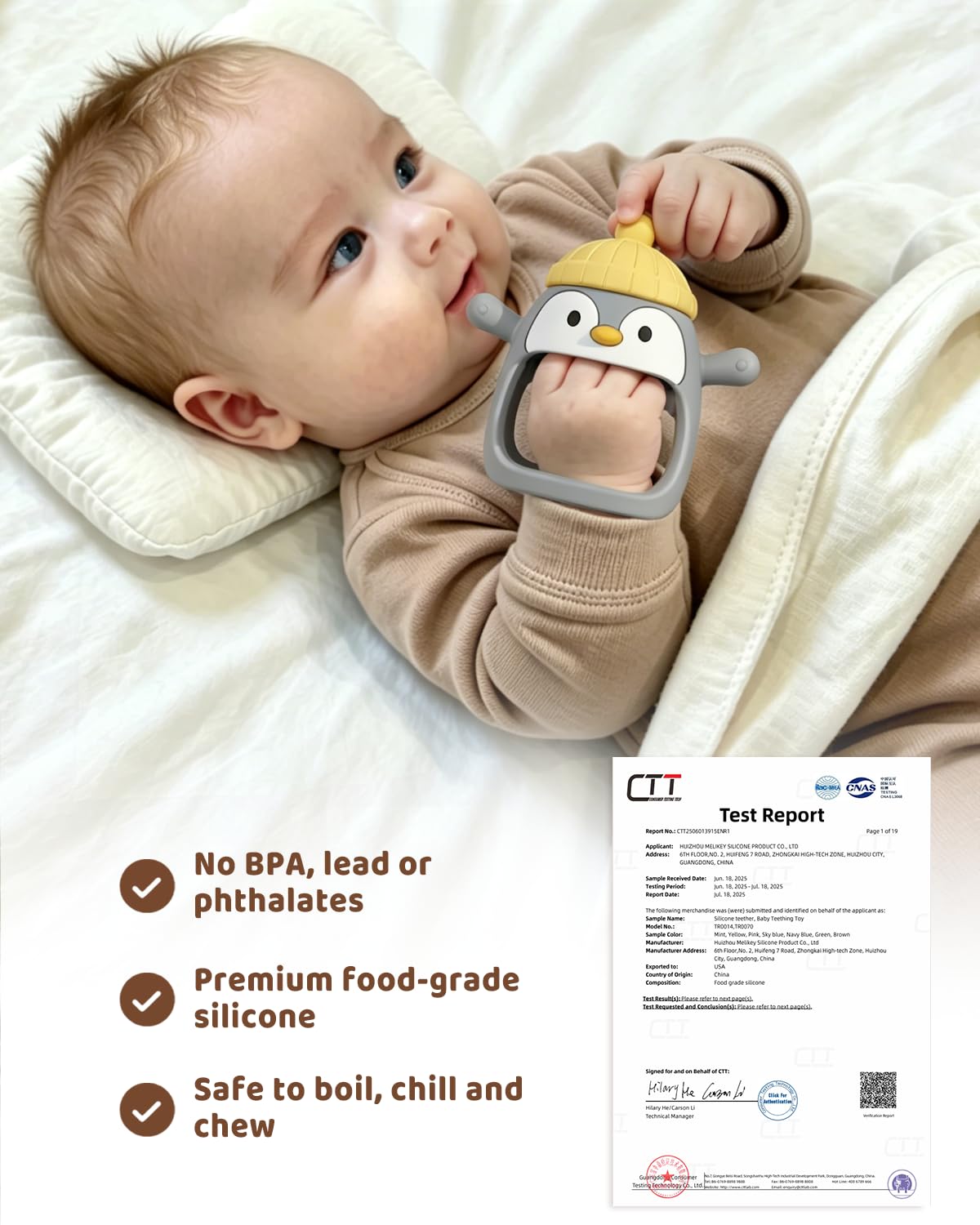ChooKaChoo 2 Pack Baby Teething Toy Silicone Teething Mitten for Babies Over 3 Months Anti Dropping Wrist Hand Teethers Baby Chew Toys for Sucking Needs, BPA Free
