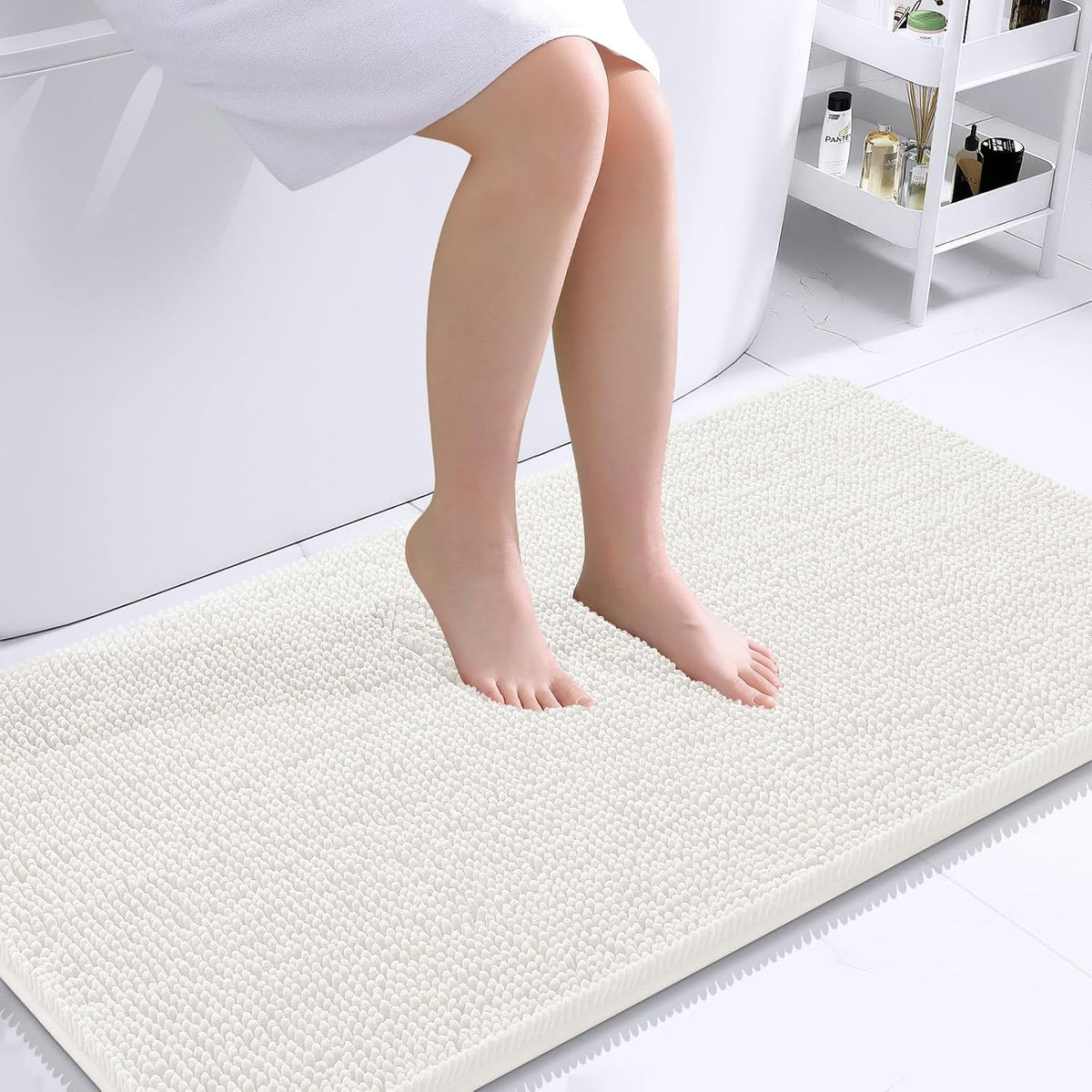 OLANLY Toilet Rugs U-Shaped 20x20,, Soft Absorbent Chenille Contour Rugs