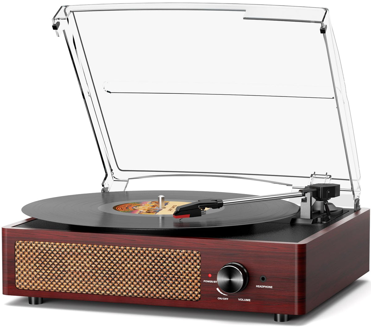Vinyl Record Player Turntable with Built-in Bluetooth Receiver & 2 Stereo Speakers, 3 Speed 3 Size Portable Retro Record Player for Entertainment and Home Decoration Father Jim Norris notebooks