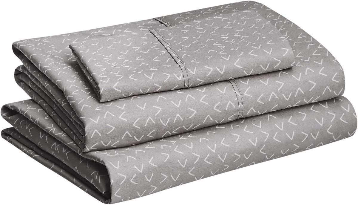 Amazon Basics Lightweight Super Soft Breathable Wrinkle-Resistant Microfiber 4-Piece Bed Sheet Set