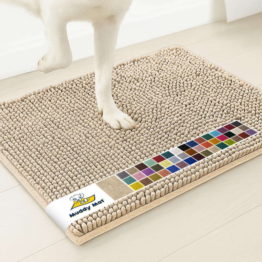 Muddy Mat® | Super Water Absorbent Door Mat Indoor, Microfiber Quick Dry Chenille Entryway Rug, Slip Resistant Front Door Mat, Indoor Mats for Entryway, Machine Washable Pet Rug, Grey 28"x18" Father Jim Norris notebooks