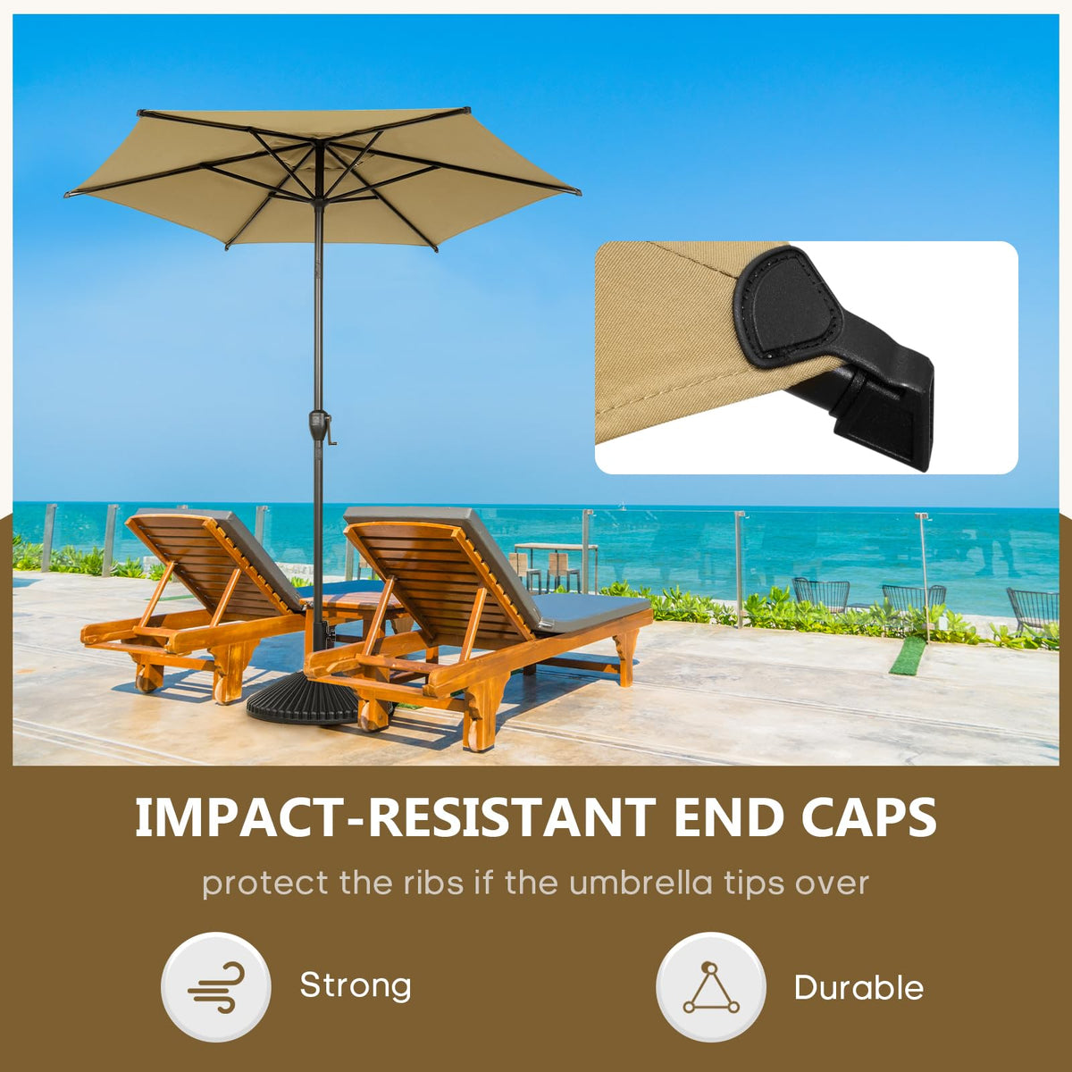 Abba Patio 7.5FT Lyon Outdoor Patio Umbrella Outdoor Table Umbrella with Push Button Tilt and Crank Market Umbrella 6 Sturdy Ribs UV Protection Waterproof for Garden Deck Backyard Pool Grey Father Jim Norris notebooks