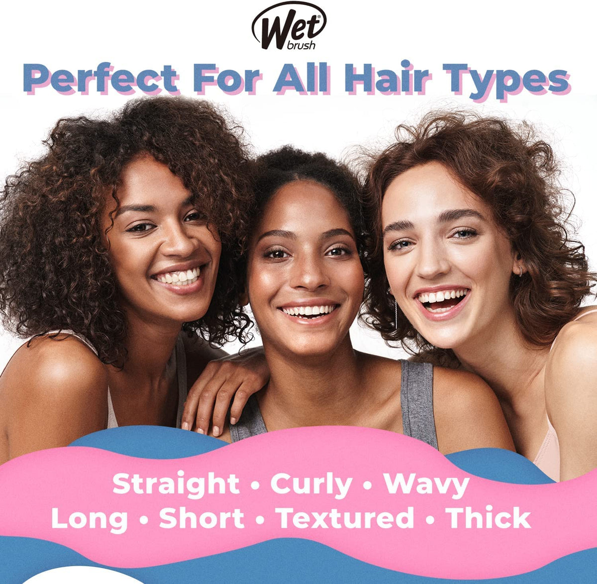 Wet Brush Original Detangler Hair Brush, Black Frost, For All Hair Textures