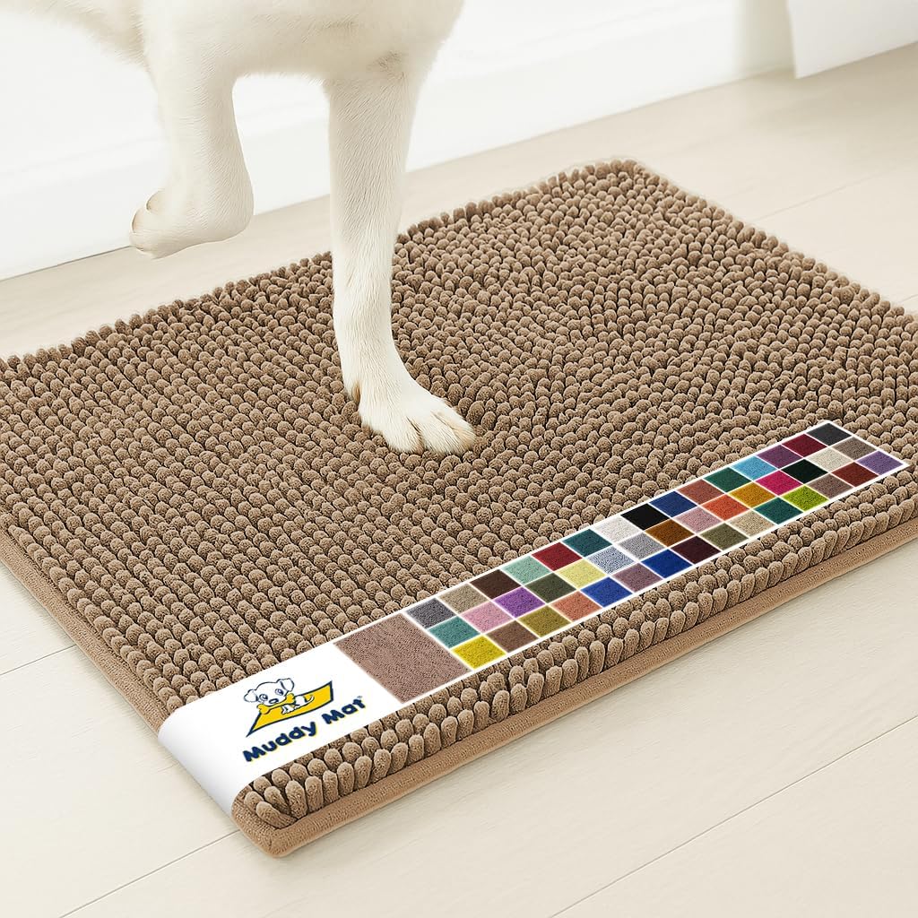 Muddy Mat® | Super Water Absorbent Door Mat Indoor, Microfiber Quick Dry Chenille Entryway Rug, Slip Resistant Front Door Mat, Indoor Mats for Entryway, Machine Washable Pet Rug, Grey 28"x18" Father Jim Norris notebooks