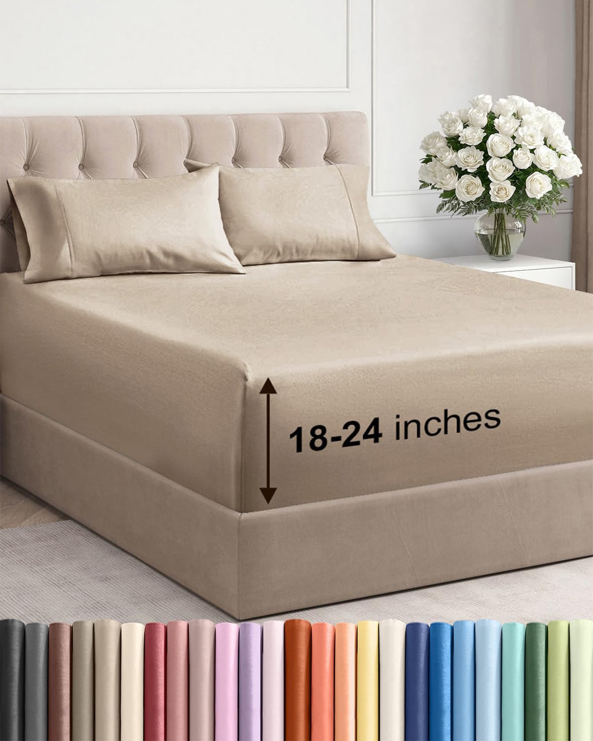 CGK Extra Deep Twin XL Sheet Set - 4pc College Dorm Room - Coral