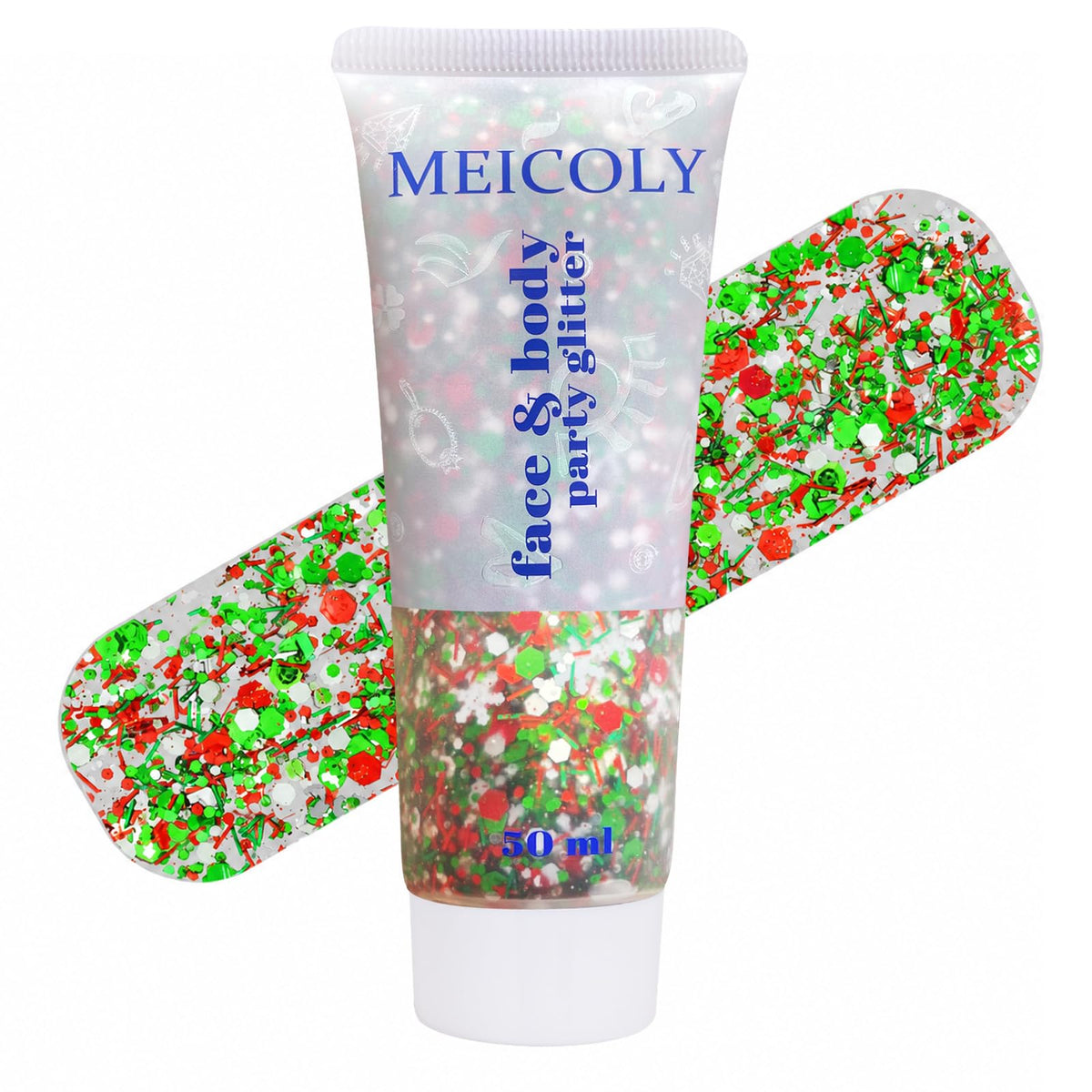 Clear White Face Body Glitter Gel, Halloween Mermaid Fairy Hair Glitter Makeup for Kids