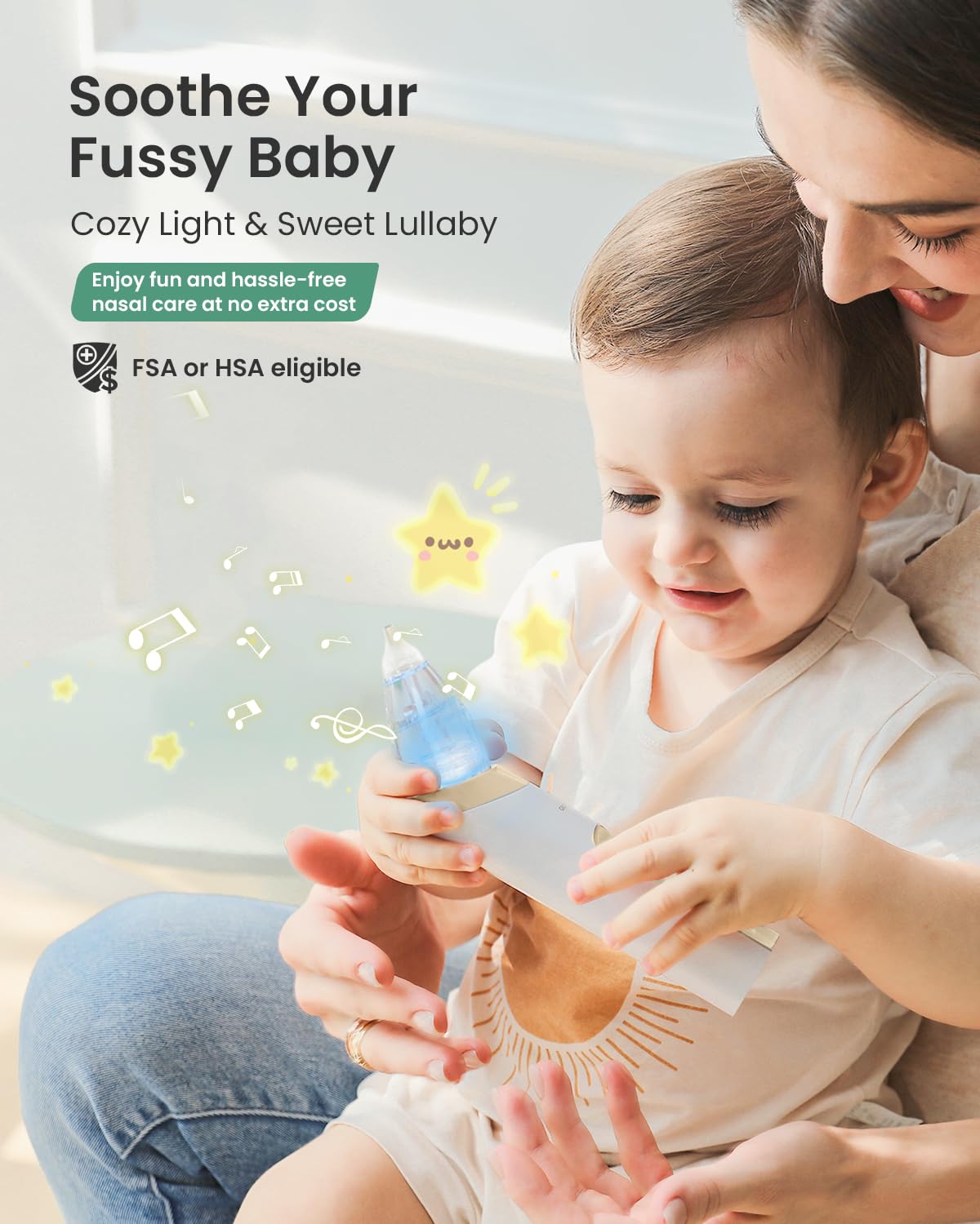 GROWNSY Baby Nasal Aspirator, Electric Nose Sucker, Powerful Suction,Grey