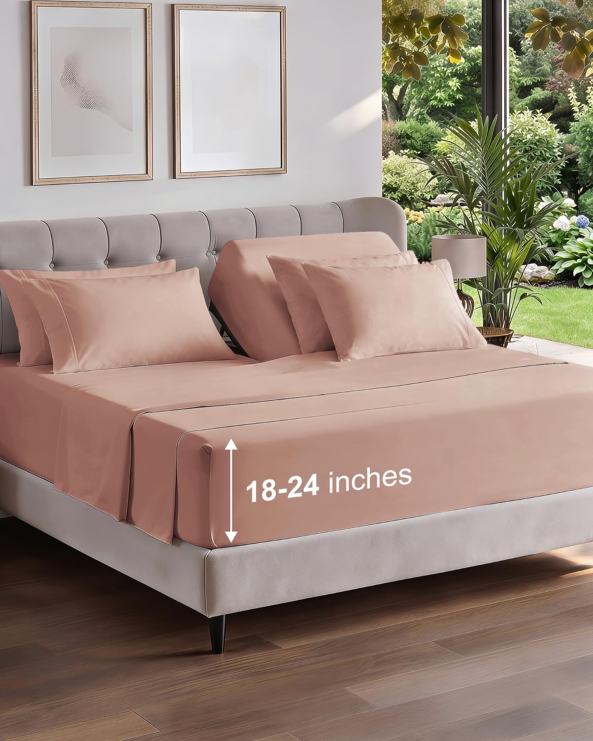CGK Extra Deep Twin XL Sheet Set - 4pc College Dorm Room - Coral