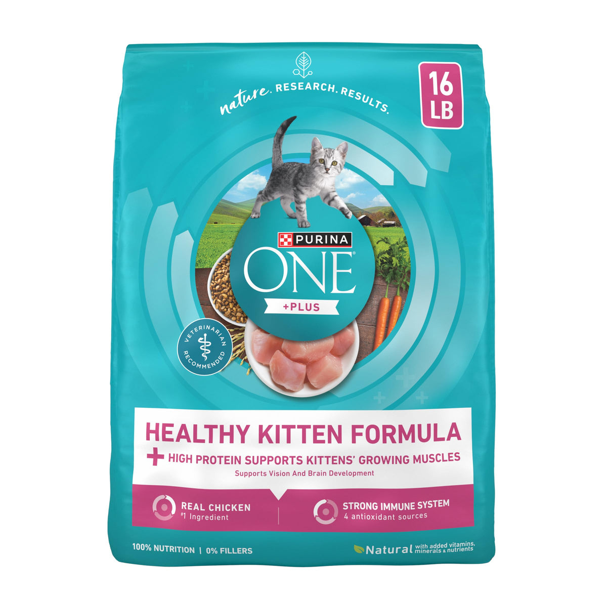 Purina ONE High Protein Natural Kitten Dry Cat Food, 7 lb Bag