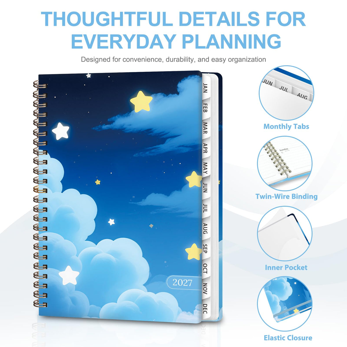 2027 Planner, Weekly and Monthly Calendar Planner Book, A5(6.3'' x 8.5'') Father Jim Norris notebooks