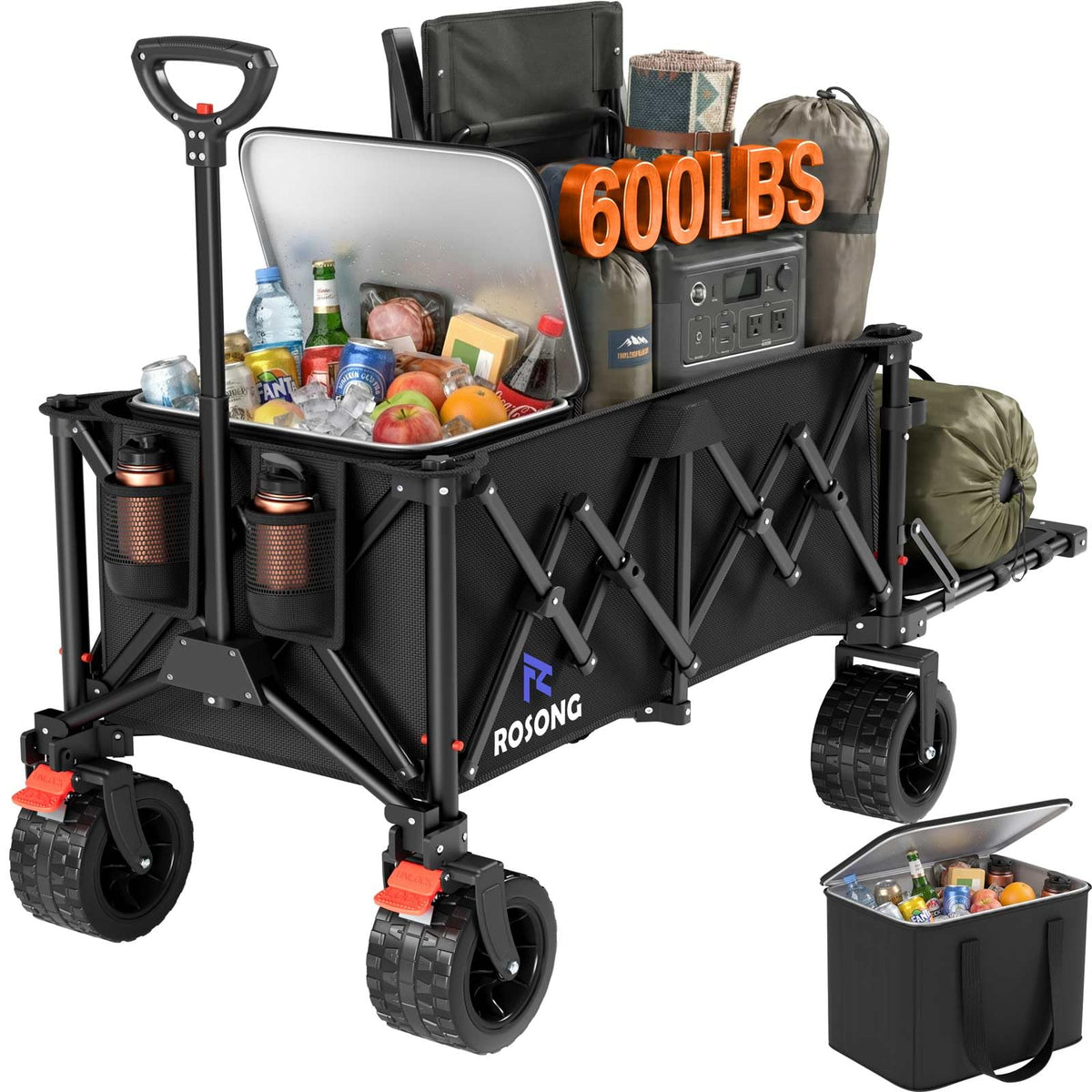 ROSONG Collapsible Wagon Cart with Wheels Foldable - Folding Utility Heavy Duty Wagons Carts for Grocery Sports Garden Shopping Camping Wheelbarrows (Pink, 120L) Father Jim Norris notebooks
