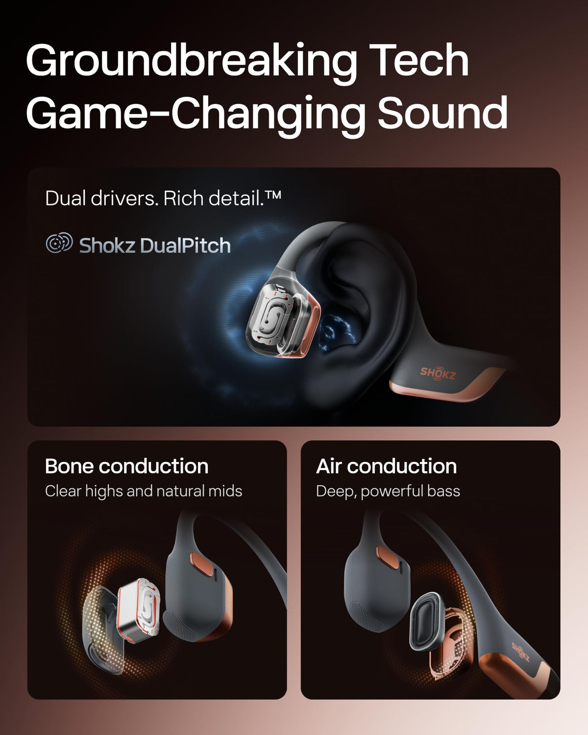 SHOKZ OpenRun Pro 2 Bone Conduction Bluetooth Sport Headphones, Black Father Jim Norris notebooks