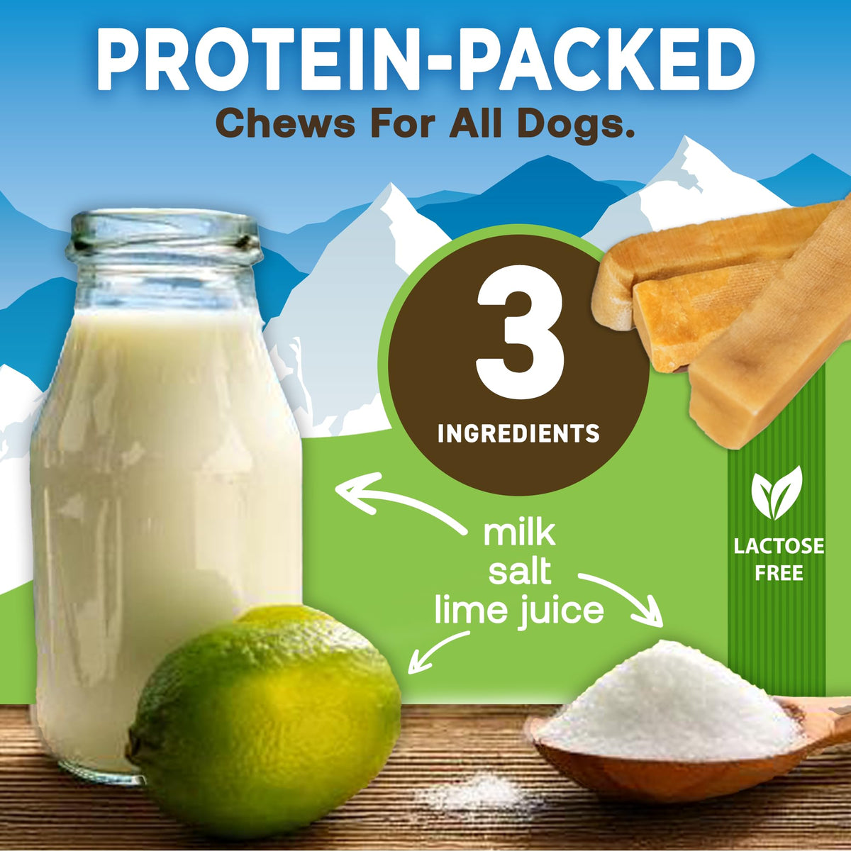 EcoKind Yak Cheese Himalayan Dog Chews, Yak Chews for Large Dogs, 4-5 Bones