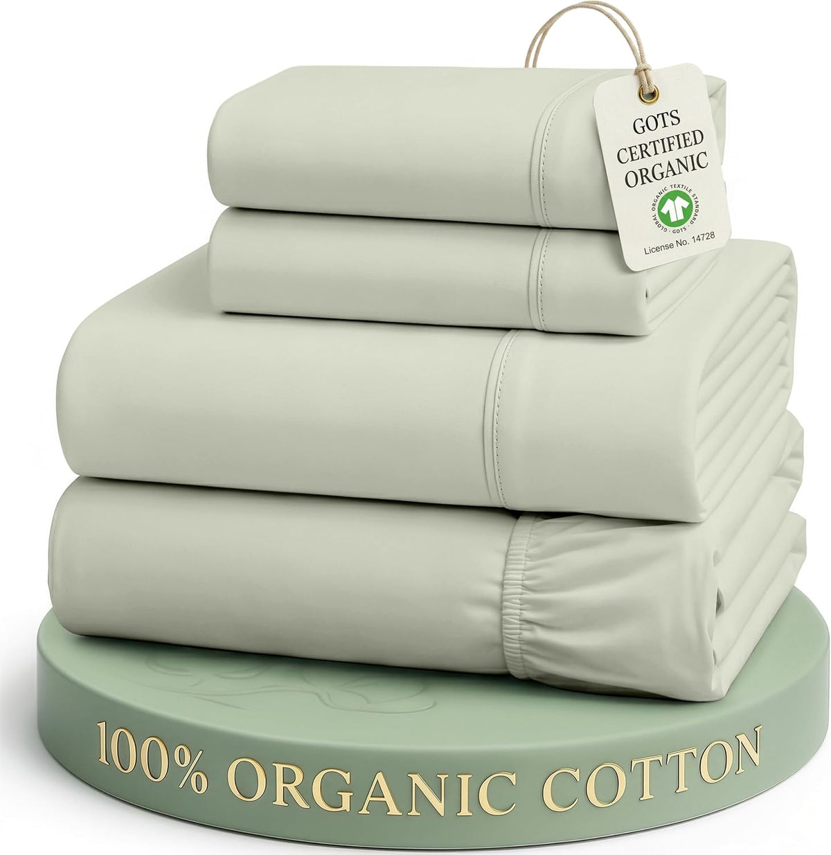 LANE LINEN California King Sheets 100% Organic Cotton 4pc Percale - White