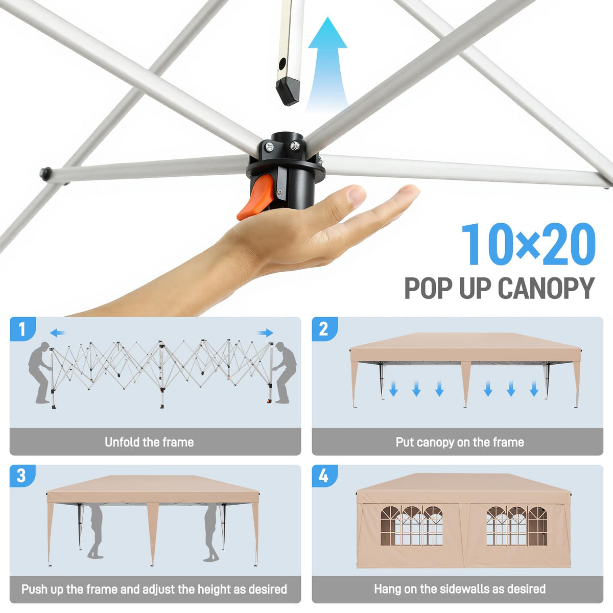 10x10 Pop Up Canopy Tent with One-Push Center Lock,Dark Gray Father Jim Norris notebooks