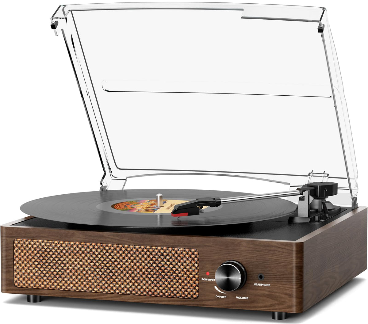 Vinyl Record Player Turntable with Built-in Bluetooth Receiver & 2 Stereo Speakers, 3 Speed 3 Size Portable Retro Record Player for Entertainment and Home Decoration Father Jim Norris notebooks