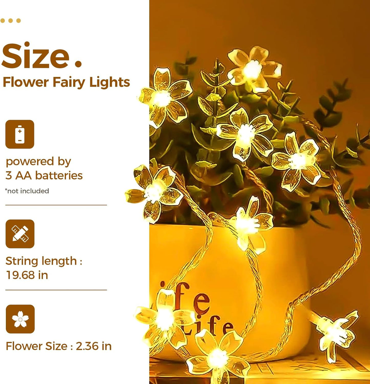 Bamworld Plant Stand Indoor with Flower Fairy Lights Battery Plant Shelf Father Jim Norris notebooks