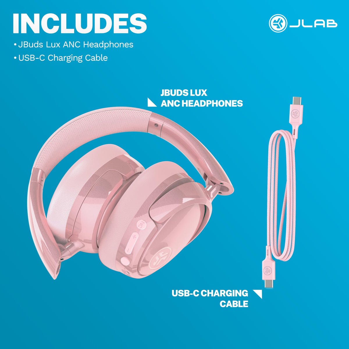 JLab JBuds Lux ANC Wireless Over-Ear Headphones, Limited Edition Navy Father Jim Norris notebooks