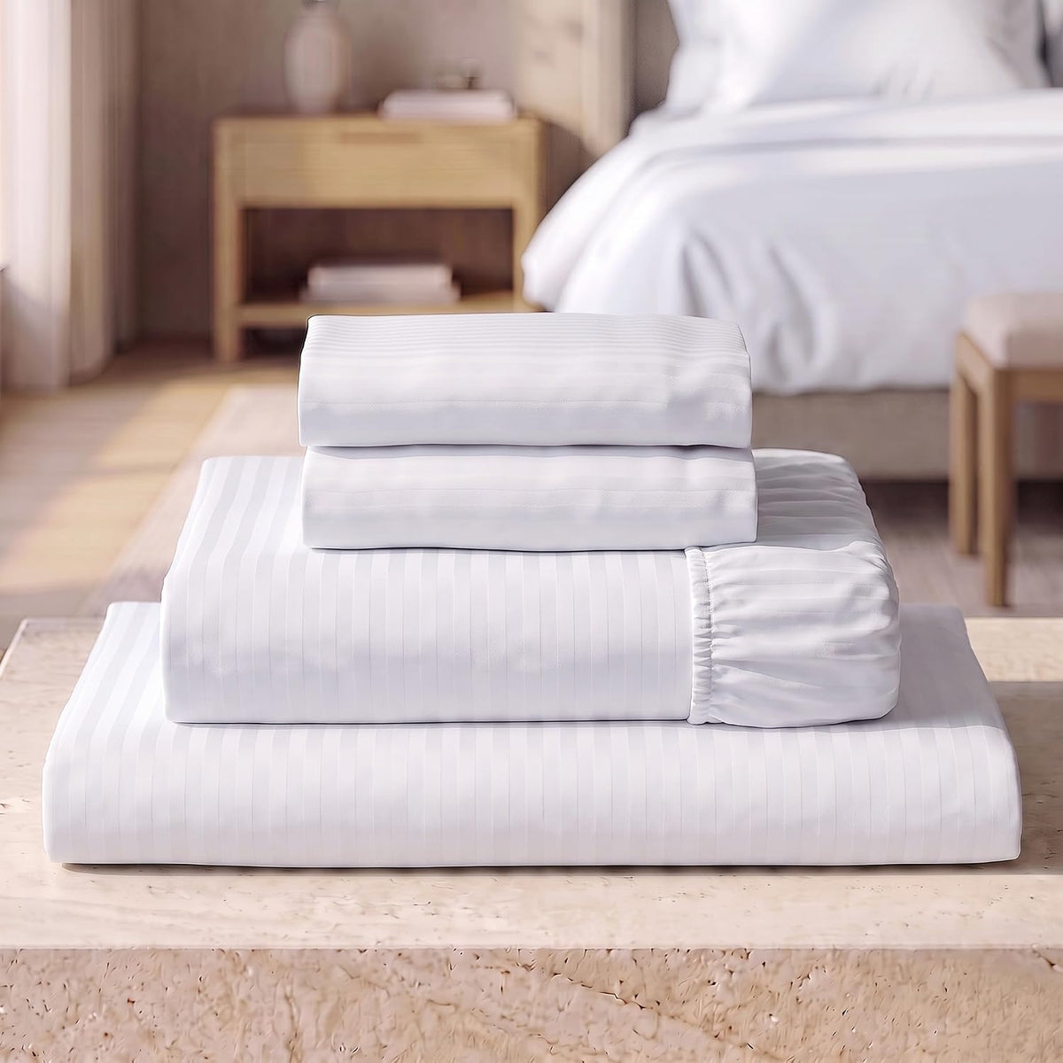 Mellanni Iconic 3-Piece Bed Sheet Set, 16" Deep Pocket (Twin, White)