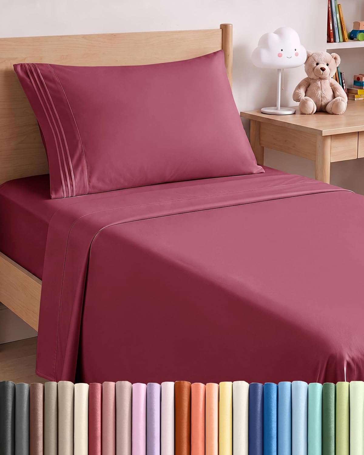 Queen Size 4 Piece Sheet Set - Breathable & Cooling Sheets - Dark Grey