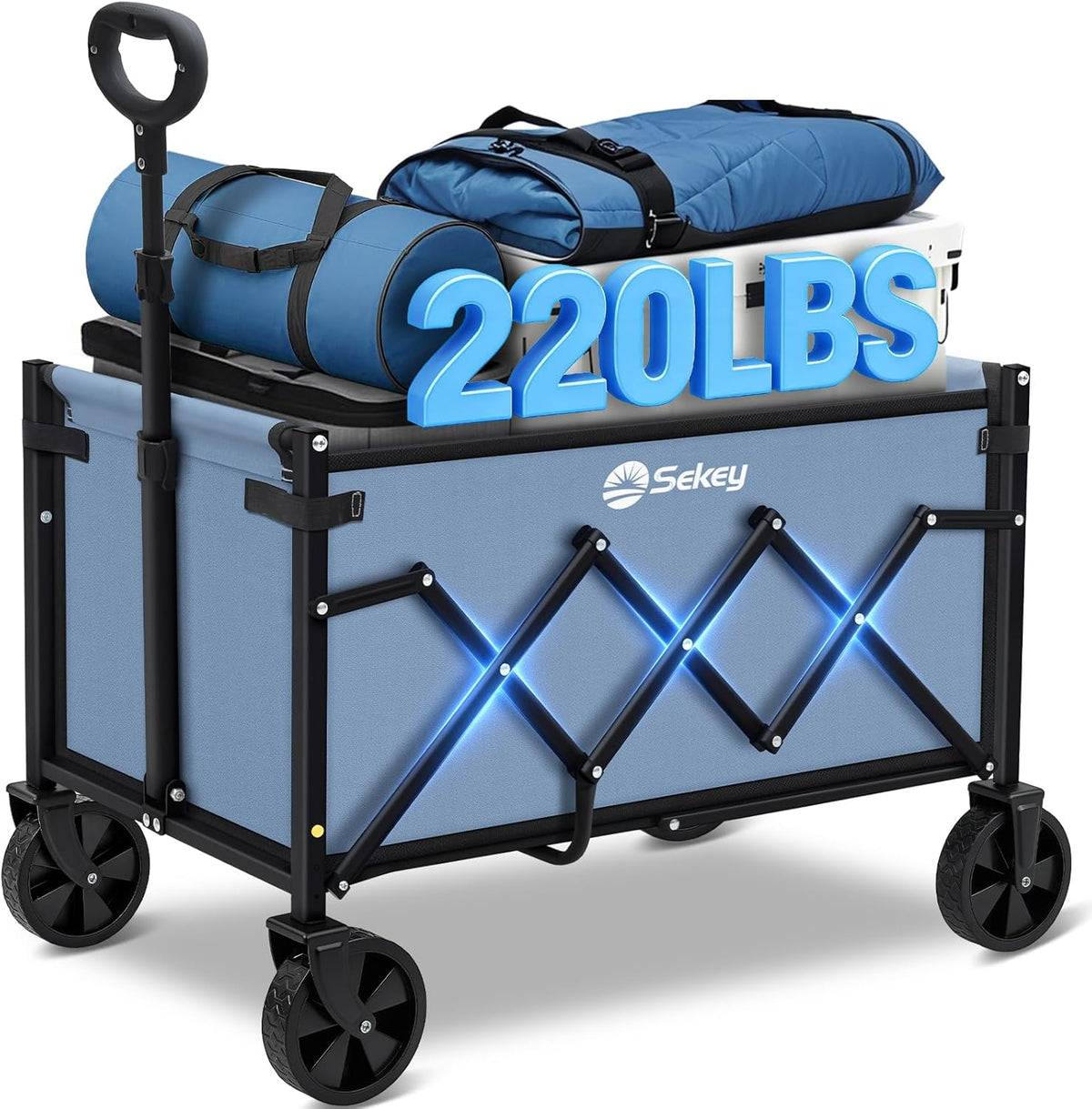 Sekey Lightweight Collapsible Wagon, 220 lb Capacity, Quick-Fold Cart Father Jim Norris notebooks