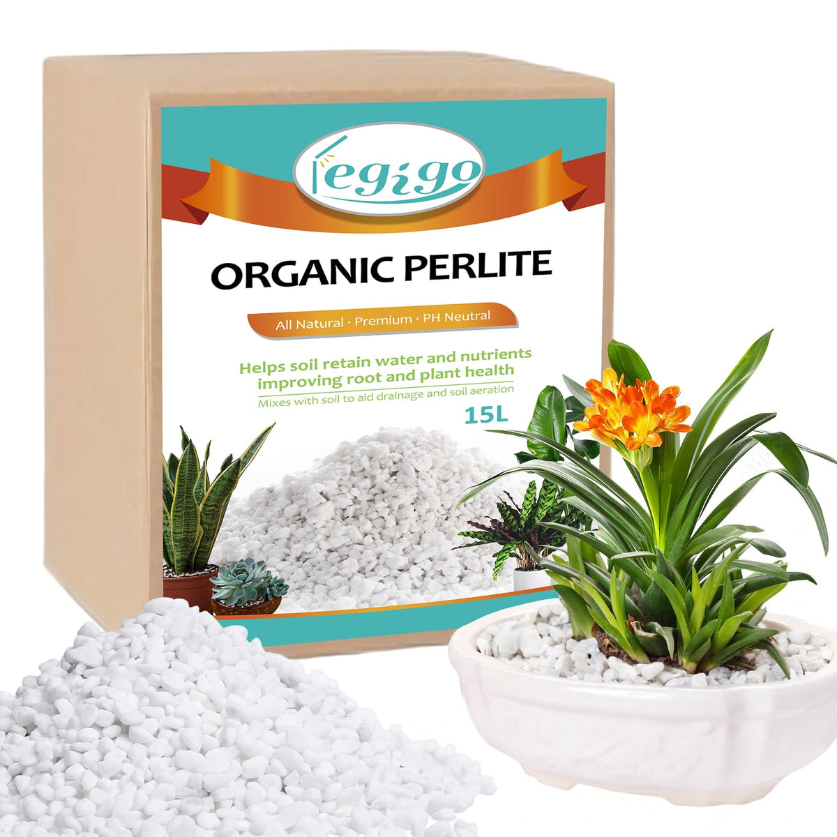 Legigo 4 Quarts Organic Perlite for Plants Indoor, Soil Mix Amendment Father Jim Norris notebooks