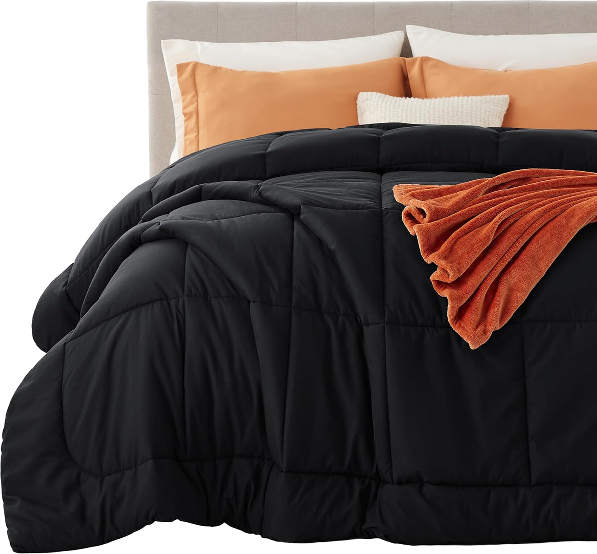 Bedsure Comforter Duvet Insert - Quilted Comforters King Size, All Season Duvet, GentleSoft Down Alternative Bedding, with 8 Tabs, Gifts for Women/Men, Light Spa Blue, King 90 x 102 Inches