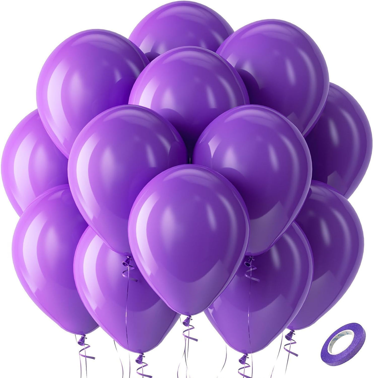 Bezente Assorted Latex Rainbow Balloons 100 Pack 12 inch