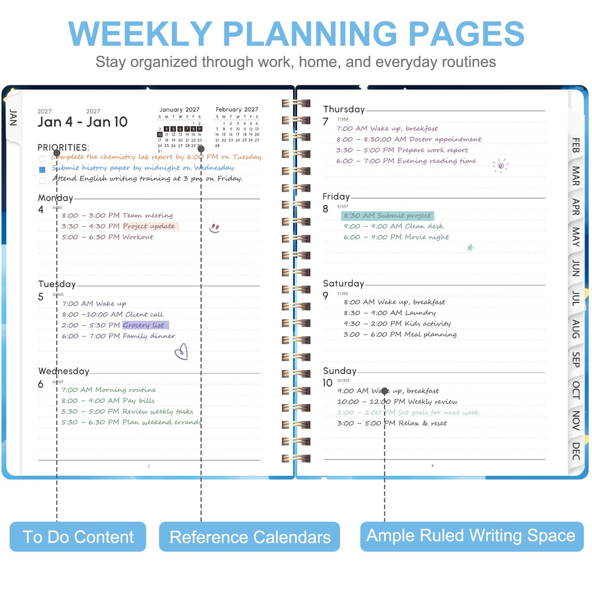 2027 Planner, Weekly and Monthly Calendar Planner Book, A5(6.3'' x 8.5'') Father Jim Norris notebooks