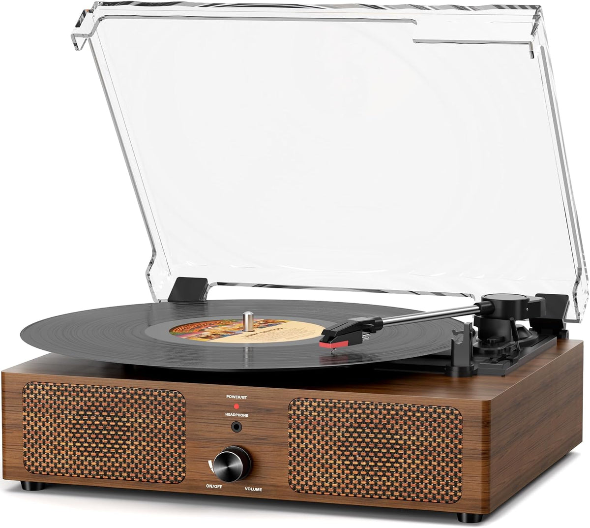 Vinyl Record Player Turntable with Built-in Bluetooth Receiver & 2 Stereo Speakers, 3 Speed 3 Size Portable Retro Record Player for Entertainment and Home Decoration Father Jim Norris notebooks