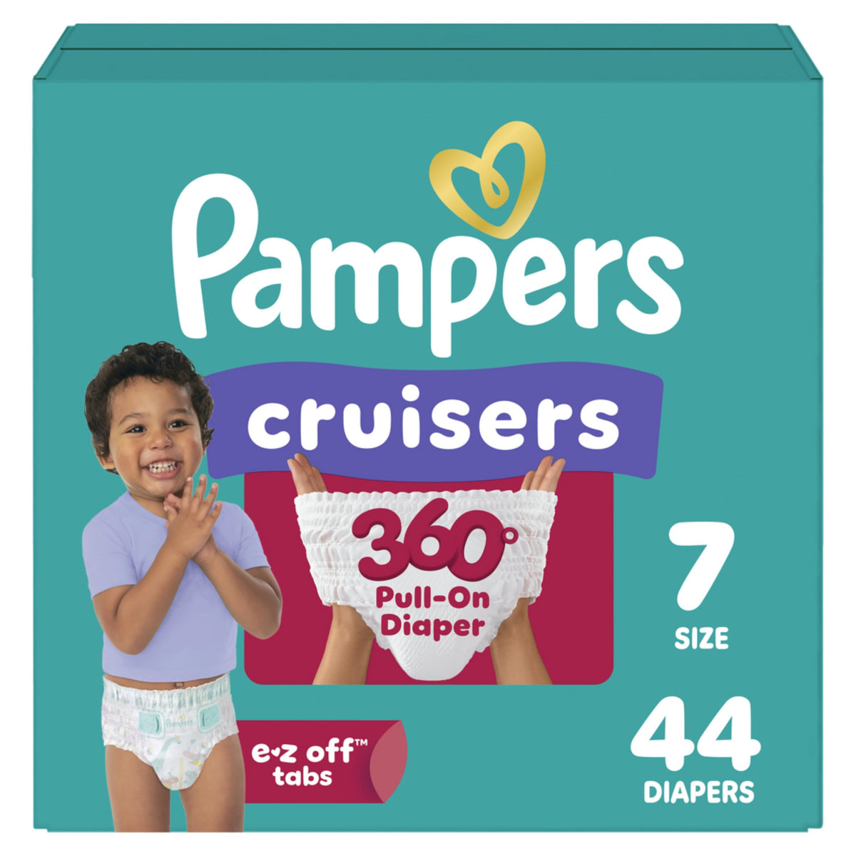 Pampers Diapers - Cruisers 360 - Size 6, 104 Count, up to 100% Leakproof Pull-On Diaper for Active Babies