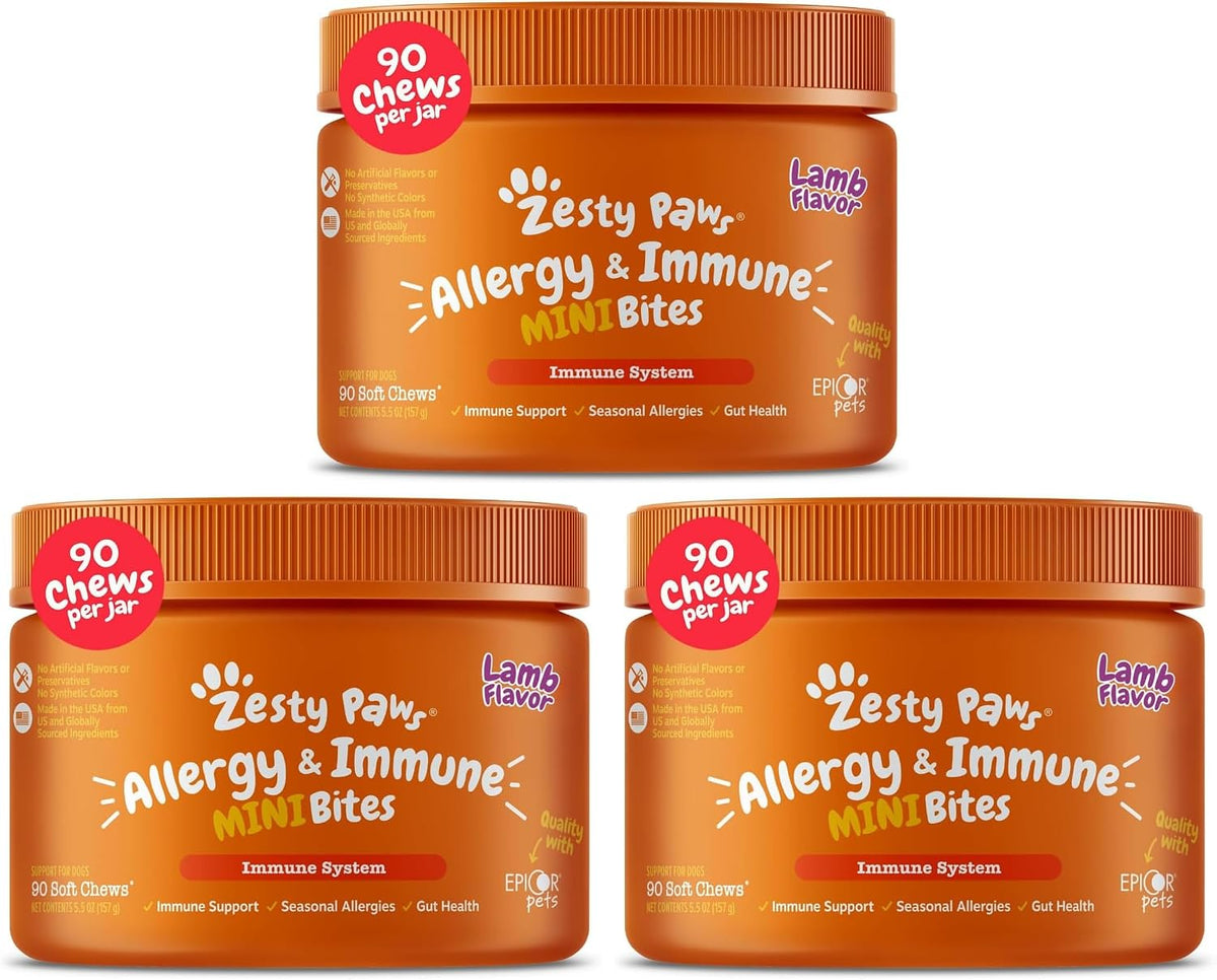 Zesty Paws Dog Allergy Chews - Dog Allergy Relief, Lamb, 90 Ct Father Jim Norris notebooks