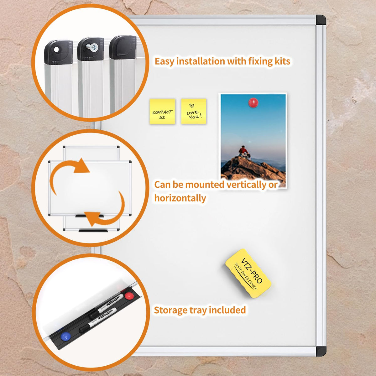 VIZ-PRO Magnetic Dry Erase Board, 36 X 24 Inches, Silver Aluminium Frame Father Jim Norris notebooks