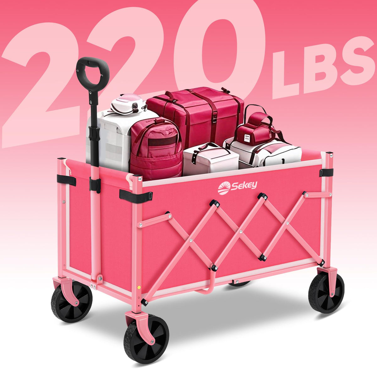 Sekey Lightweight Collapsible Wagon, 220 lb Capacity, Quick-Fold Cart Father Jim Norris notebooks
