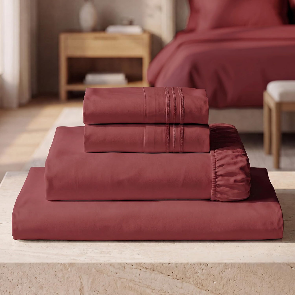 Mellanni Iconic 3-Piece Bed Sheet Set, 16" Deep Pocket (Twin, White)