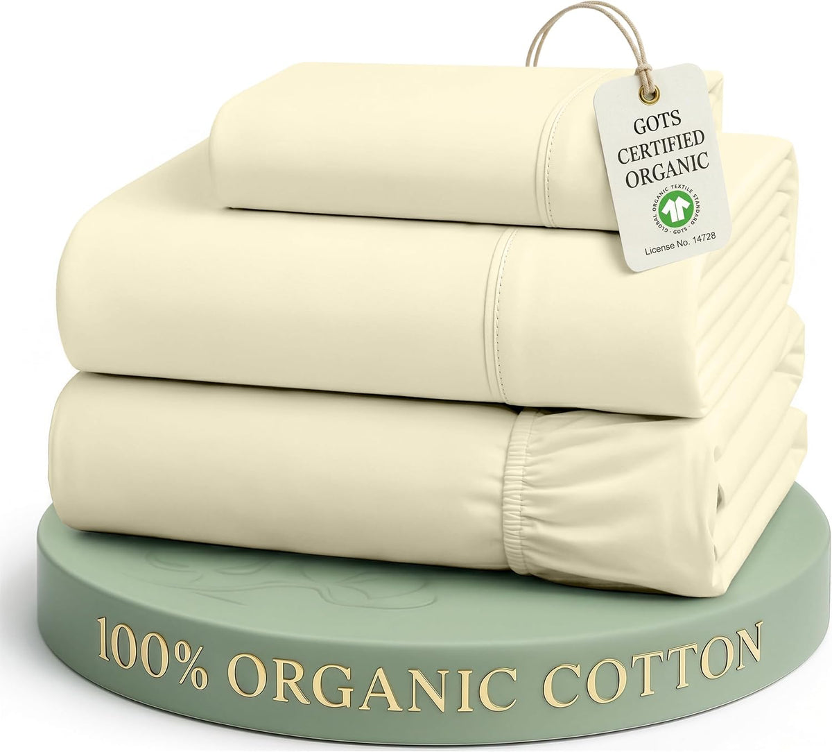 LANE LINEN California King Sheets 100% Organic Cotton 4pc Percale - White