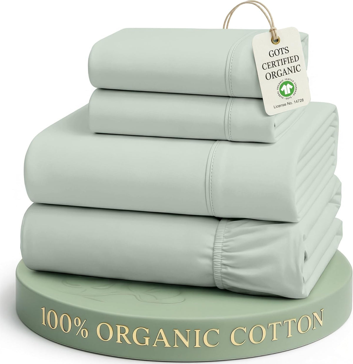 LANE LINEN California King Sheets 100% Organic Cotton 4pc Percale - White