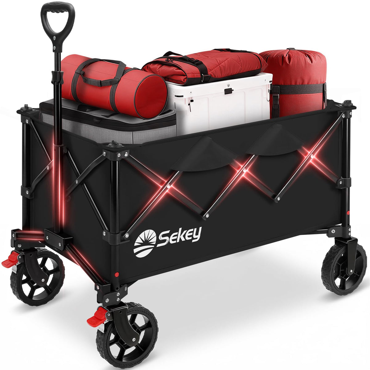 Sekey Lightweight Collapsible Wagon, 220 lb Capacity, Quick-Fold Cart Father Jim Norris notebooks