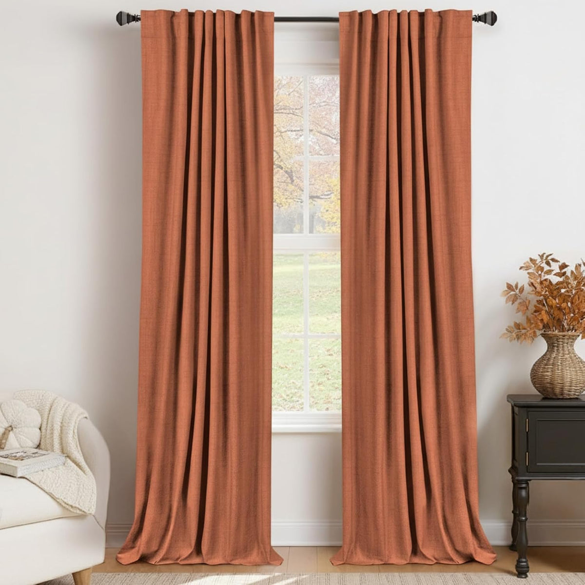 Blush Pink Total Blackout Sliding Door Curtains 96 Inches Long