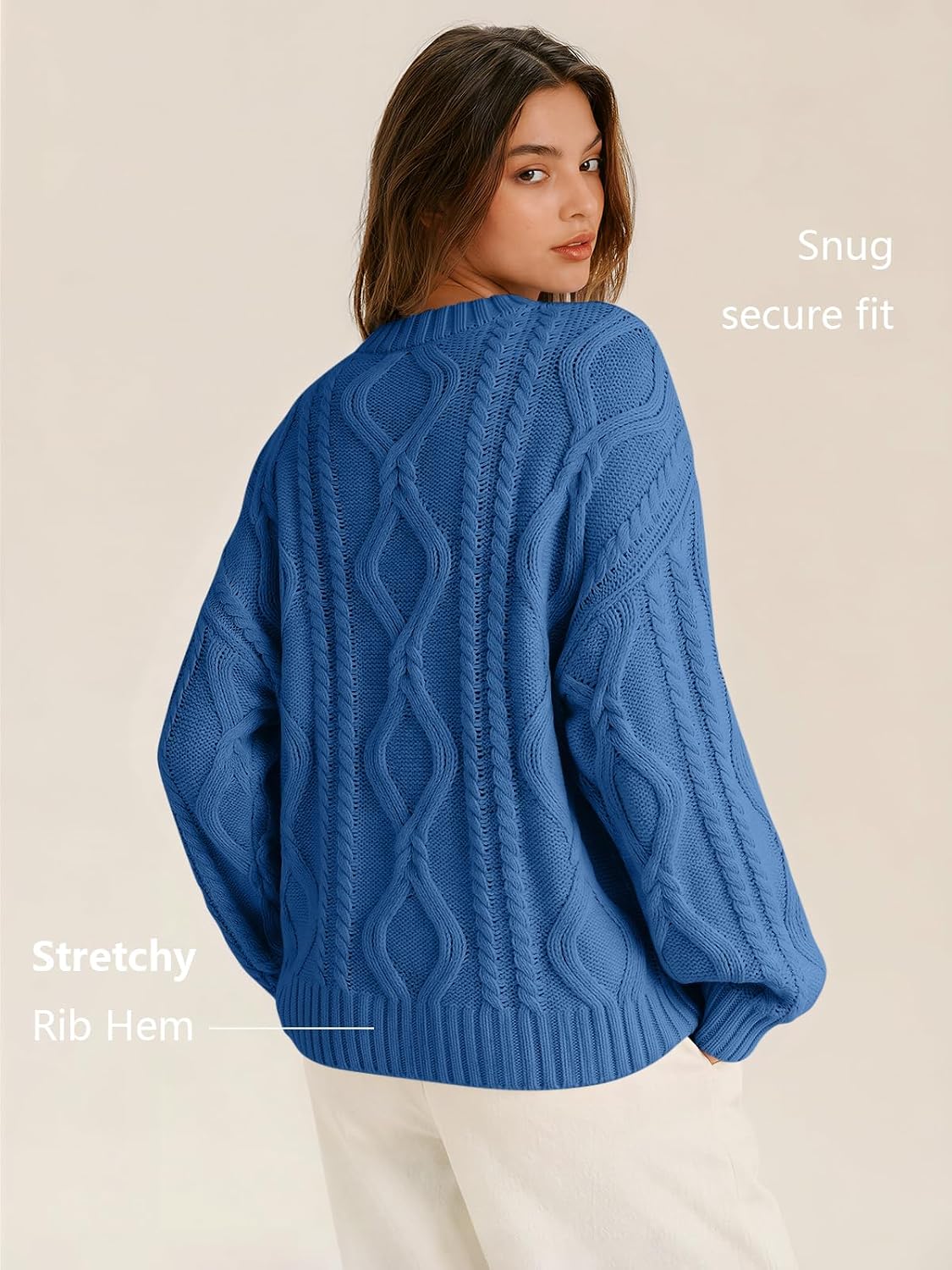 Trendy Queen Women's Oversized Cable Knit Sweaters 2026 Fall Outfits