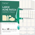 TKTK Large Hydrocolloid Pimple Patches for Acne Breakouts, 4 Big Sizes