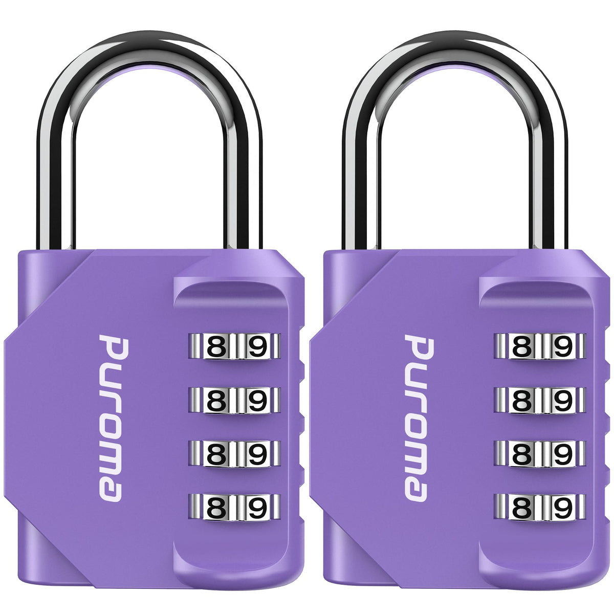 Puroma 2 Pack Combination Lock Locker 4 Digits Combo Padlock Gym Black