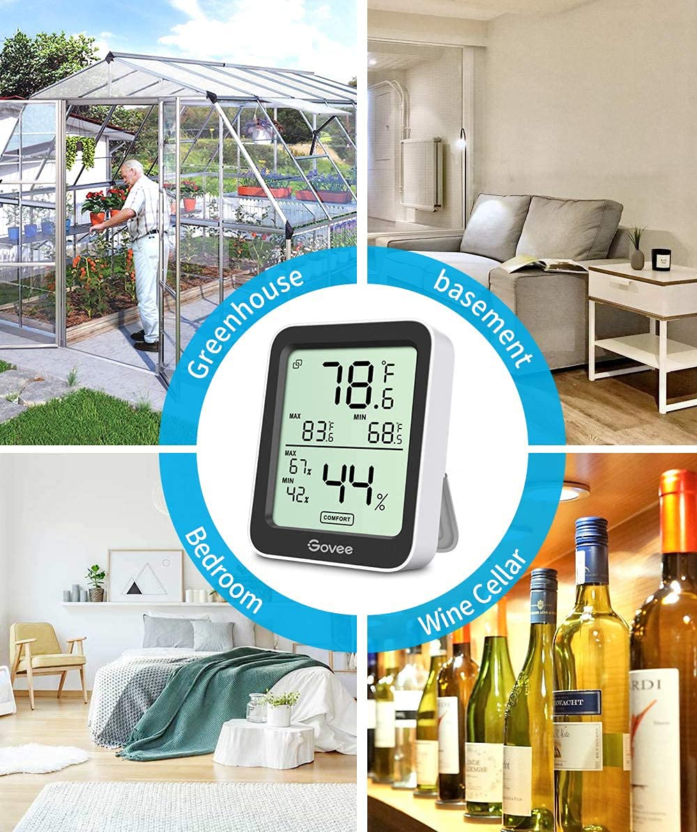 Govee Indoor Hygrometer Thermometer 2Pack H5075 with Bluetooth App Control Father Jim Norris notebooks