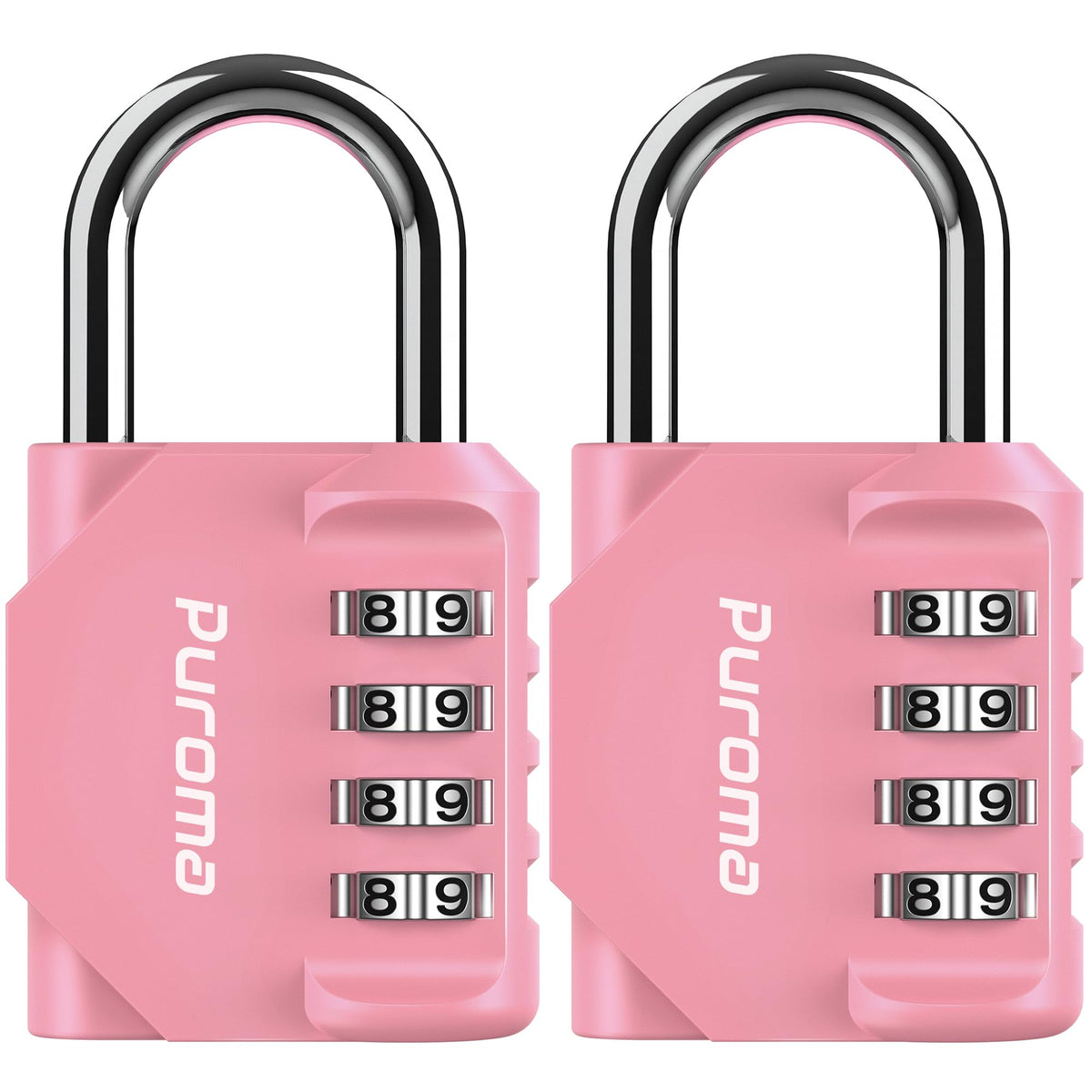 Puroma 2 Pack Combination Lock Locker 4 Digits Combo Padlock Gym Black