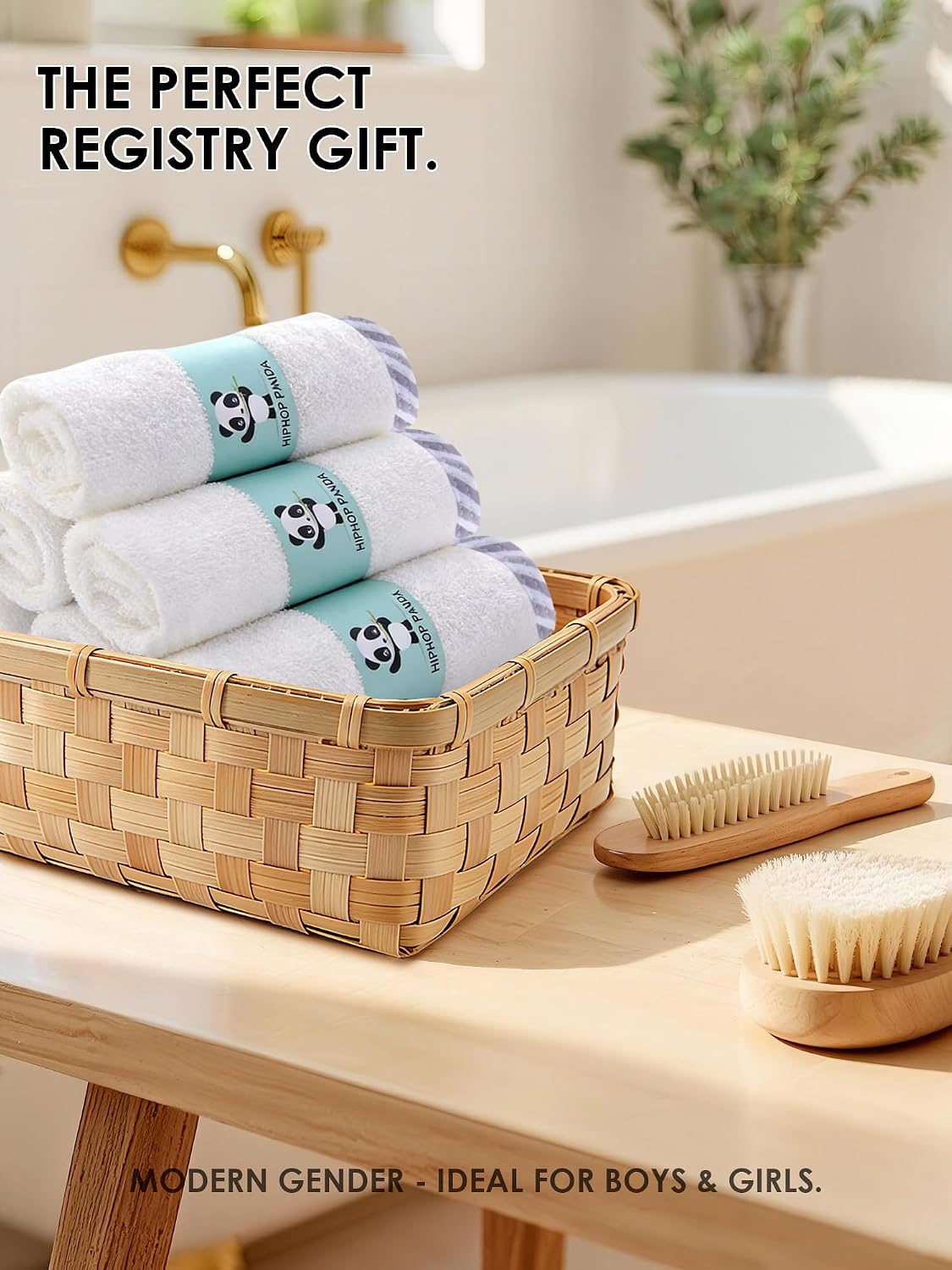 HIPHOP PANDA Ultra Soft Baby Washcloths, 2-Layer Absorbent Wash Cloths