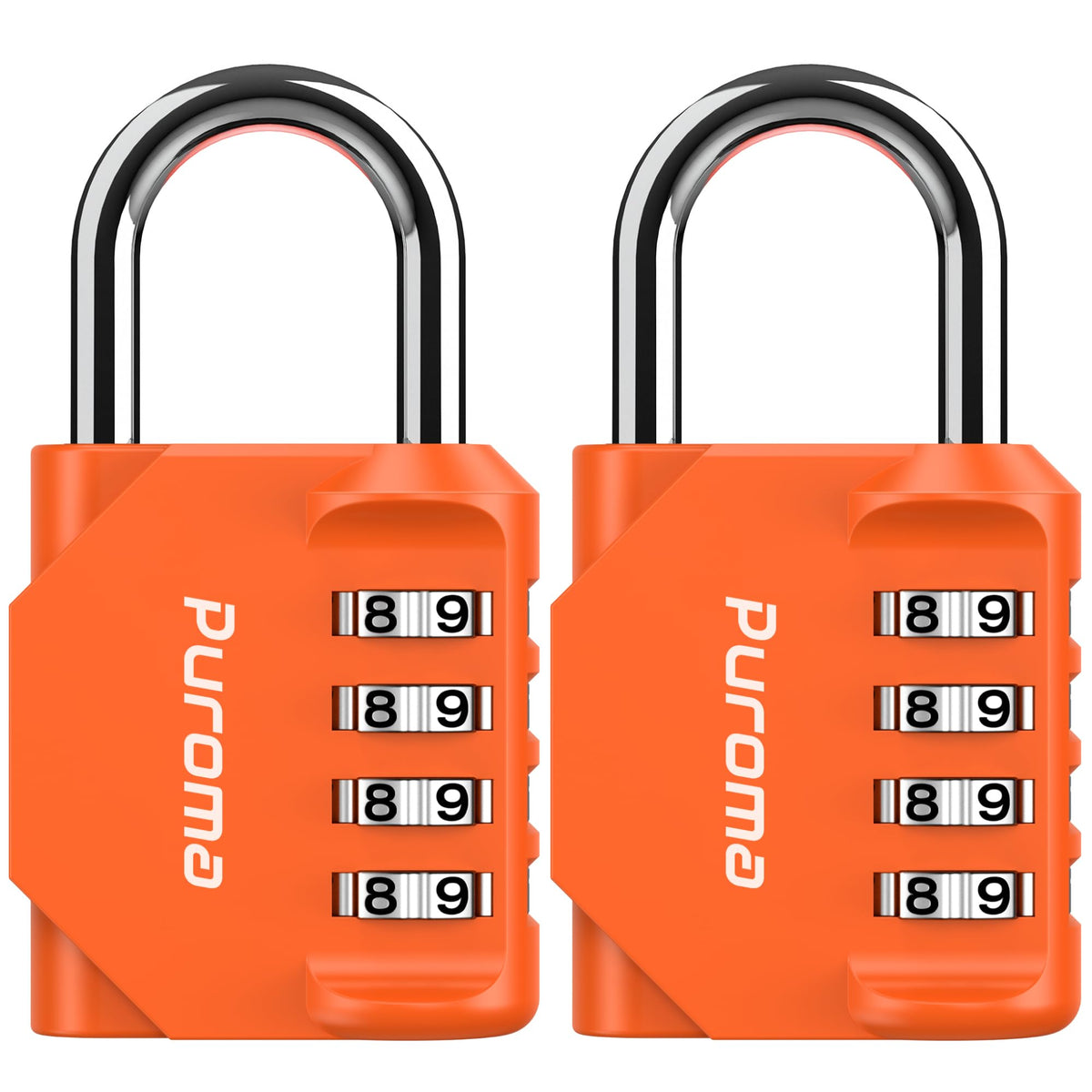 Puroma 2 Pack Combination Lock Locker 4 Digits Combo Padlock Gym Black