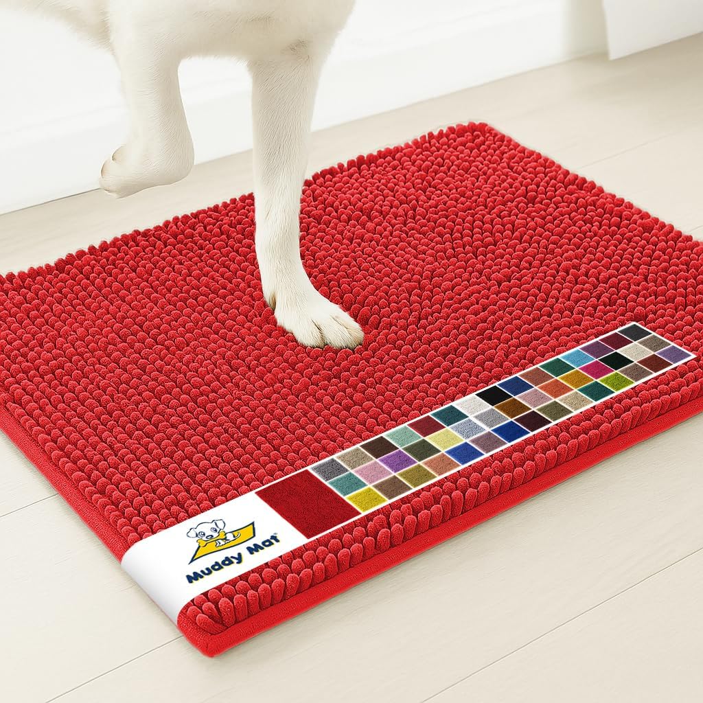 Muddy Mat® | Super Water Absorbent Door Mat Indoor, Microfiber Quick Dry Chenille Entryway Rug, Slip Resistant Front Door Mat, Indoor Mats for Entryway, Machine Washable Pet Rug, Grey 28"x18" Father Jim Norris notebooks