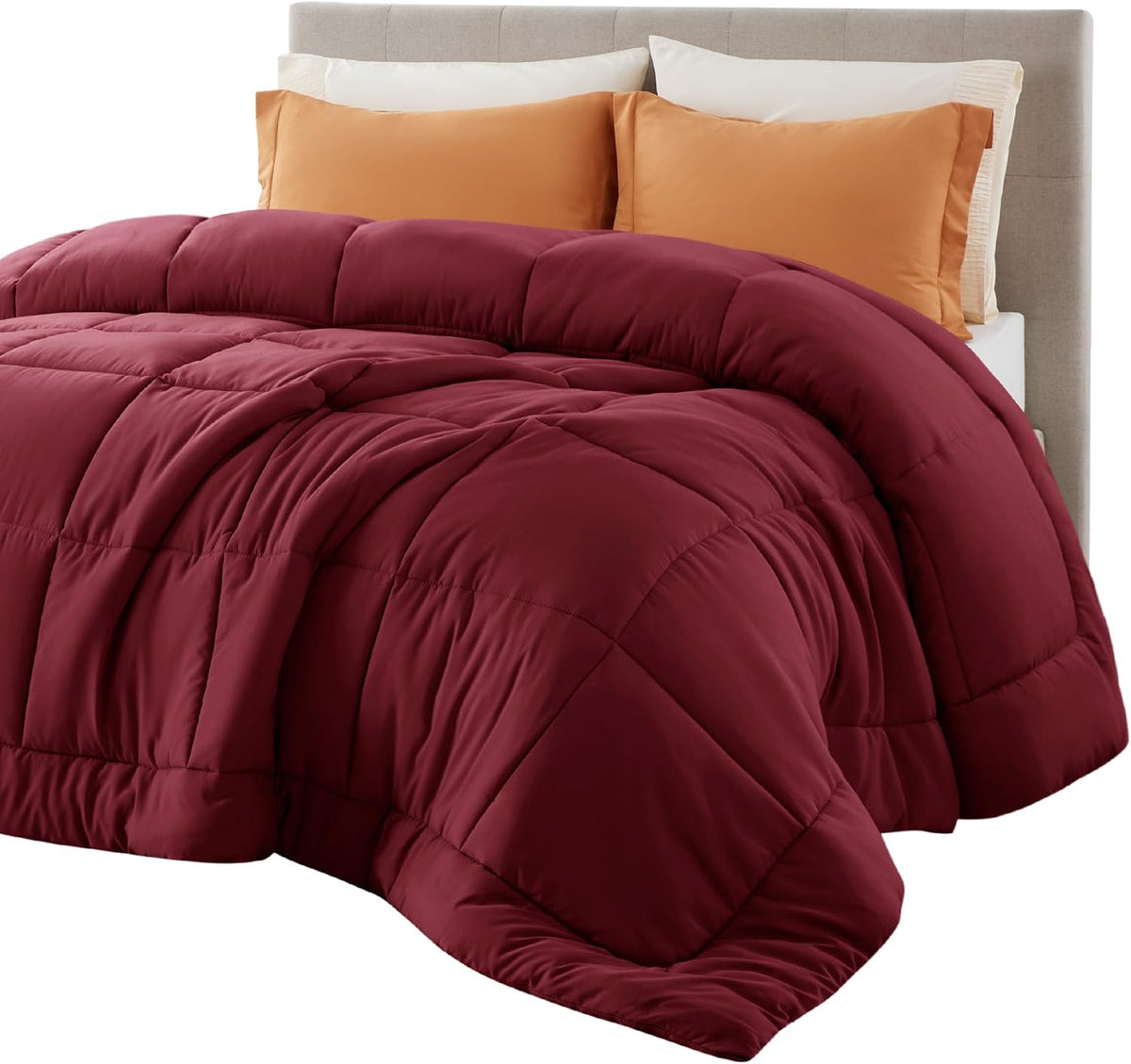 Bedsure Comforter Duvet Insert - Quilted Comforters King Size, All Season Duvet, GentleSoft Down Alternative Bedding, with 8 Tabs, Gifts for Women/Men, Light Spa Blue, King 90 x 102 Inches