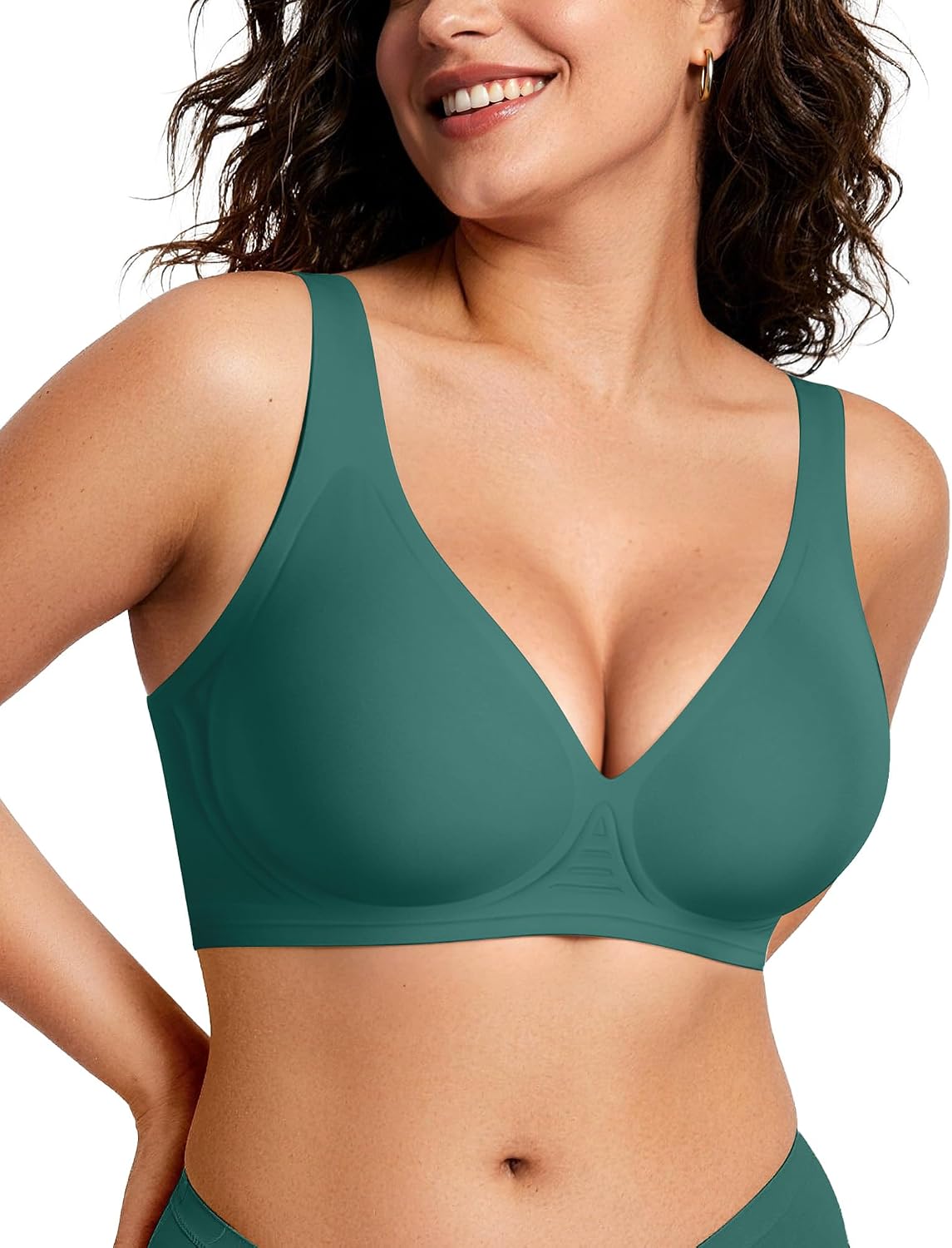 OEAK Womens Jelly Bras Wireless Deep V Bralette Comfy Push Up Tshirt Bras Father Jim Norris notebooks