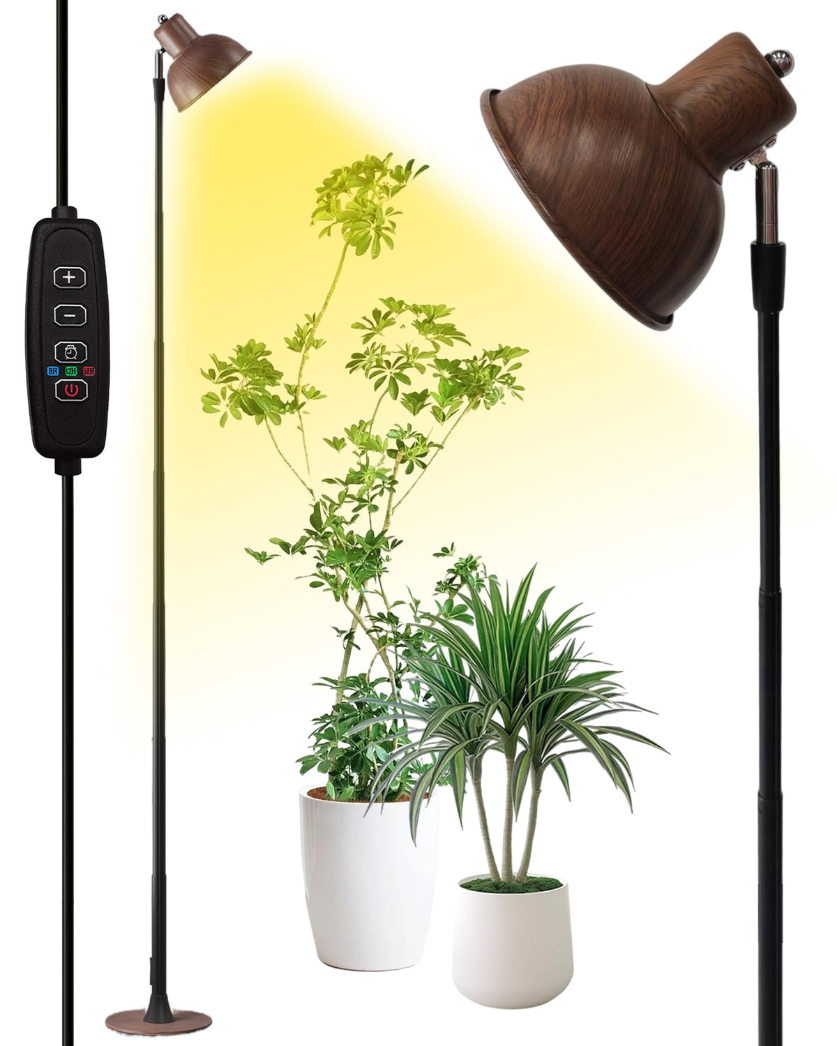 Yadoker 144 LEDs Full Spectrum Plant Grow Light for Indoor Plants,Height Adjustable, 6.3" Aluminum Housing,Automatic Timer with 8/12/16 Hours,10-Level Brightness,Black Plant Light with Base,2 Pack Father Jim Norris notebooks